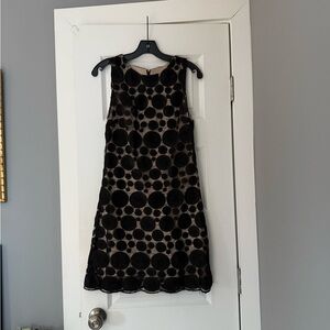 Alice + Olivia Black and Nude Mini Shift Dress
